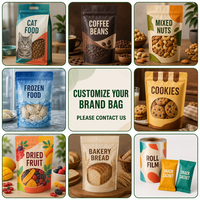 Emballage personnalisé en plastique pour aliments pour animaux de compagnie, sachet refermable transparent avec fenêtre, résistant à l'humidité, pour nourriture pour chats et chiens