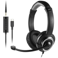 Casque de jeu filaire à suppression active du bruit (ANC) avec chargement Type-C, position réglable, cordon de 2 m en PU – Vente directe usine