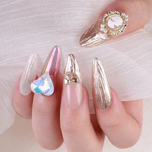 Uñas acrílicas de lujo hechas a mano al por mayor, uñas postizas acrílicas de cobertura completa, etiqueta privada, uñas postizas de alta calidad - Product Image 2