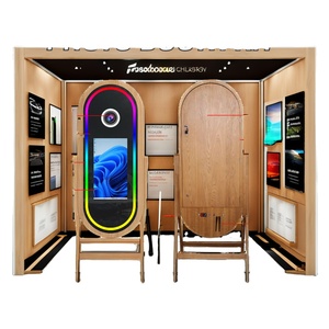 Bằng Gỗ Gương Ảnh Gian Hàng 40 Inch Tempered Glass Ảnh Tự Sướng Ma Thuật Gương Hình Bầu Dục Dslr Máy Ảnh Máy In - Product Image 2