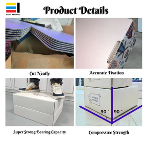 Nhà máy tùy chỉnh logo dập nổi cứng có thể gập lại Hộp bao bì sóng vật liệu tái chế đóng cửa từ Matt cán - Product Image 5