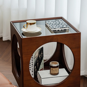 Dreamhause-Table d'Appoint Rétro <span class=keywords><strong>Vintage</strong></span> en <span class=keywords><strong>Bois</strong></span> Massif, Mobilier de Salon et de Chambre à Coucher, Petite Table pour Canapé - Product Image 1