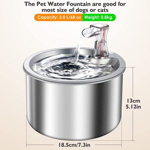 Distributore d'Acqua Automatico Intelligente <span class=keywords><strong>per</strong></span> Cani e <span class=keywords><strong>Gatti</strong></span> in Acciaio Inox 304 con Circolazione Continua dell'Acqua - Product Image 5