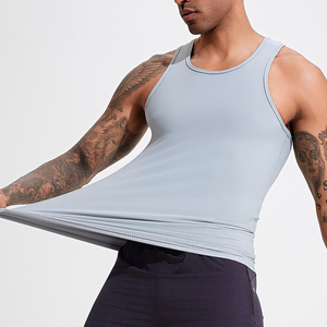 Customized Logo Sporty Summer Plain Ribbed High Quality Plus Size Fitness Button Quick Dry Breathable for Men - Product Image 1