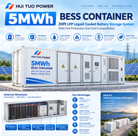 Système de stockage de batteries liquides refroidies par liquide (LFP) de 5 MWh en conteneur de 20 pieds avec protection incendie et compatibilité réseau