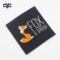 Étiquettes de vêtements personnalisées en polyester tissé rectangulaires avec logo de marque en tissu, pliées à la fin, étiquette de couleur pour le cou, pour l'image de marque des vêtements