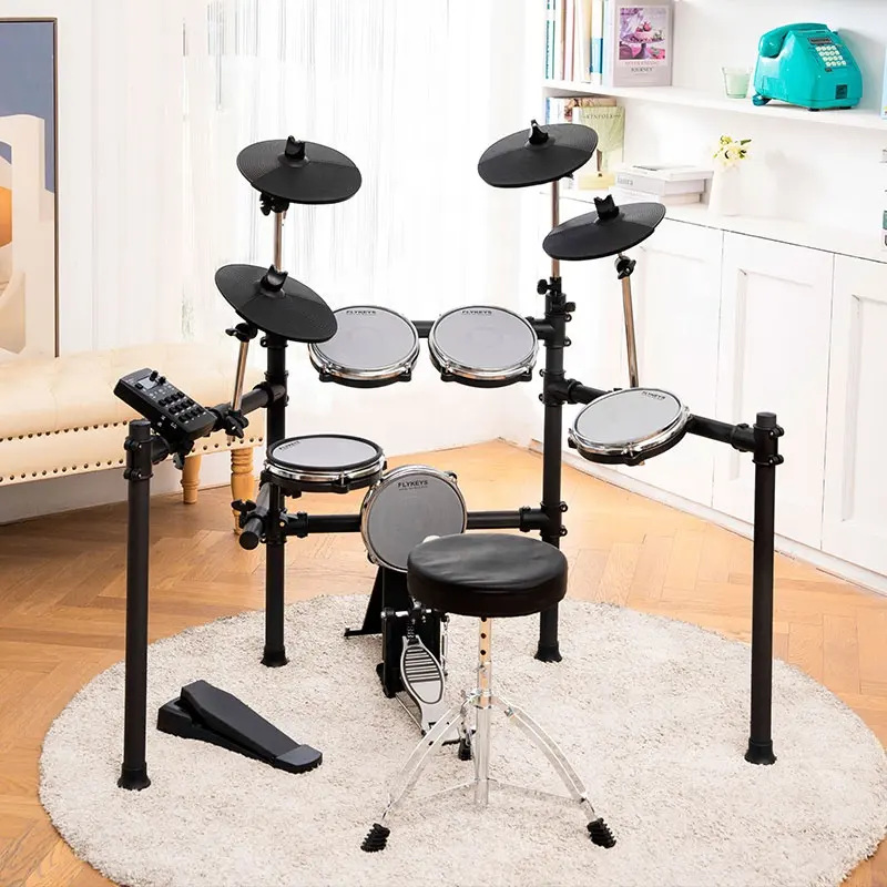 Flykeys MIDI Electric Drum 5 tamburi e 4 piatti strumento musicale professionale AD-3S