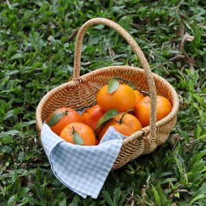 Cestino per il pane 15 pollici per bambini vuoto regalo da Golf ovale grande Rattan cotone corda con tavolo e coperchio in fibra Hotel Picnic Play - Product Image 2