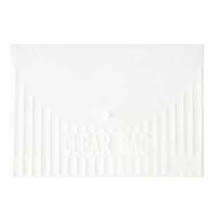 Deli 5502 A4 Transparent Document Bag Snap Button File Cover Office Storage Sleeve - Product Image 3