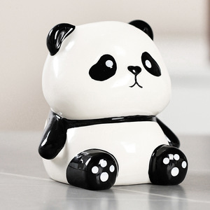 Hucha de cerámica con forma de panda, sentado y acostado, caja de dinero de dibujos animados para decoración del hogar, regalo para niños - Product Image 4