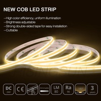 Bande LED COB DC24V haute luminosité, ruban flexible, éclairage décoratif dimmable pour solutions d'éclairage domestique et commercial