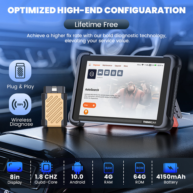 THINKCAR THINKSCAN 689BT Lifetime Free Update Full System ECU Coding 34 Reset Professional Auto Scanner Obd2 Diagnostic Tool