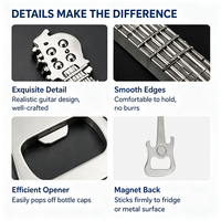 Décapsuleur publicitaire en métal en forme de guitare 3D avec logo personnalisé, aimant de réfrigérateur en acier inoxydable