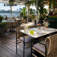 Ensemble table et chaises d'extérieur, style nordique, pour jardin, restaurant, café, mobilier de terrasse en aluminium, table basse moderne pour patio et cour.
