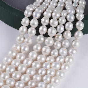 Perles de Zhuji, perles d'eau douce naturelles, perles Keshi, 11-13 mm, queue Edison, blanches, collier DIY, bracelet, perles roses en vrac - Product Image 5