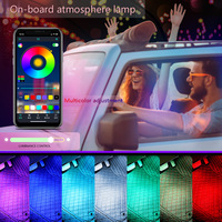 Xenplus 4 Uds Led coche pie estrella luz estrellada Multicolor ambiente estrella Dj Rgb colorido música sonido lámpara Interior luz decorativa