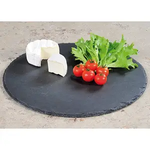 Unico all'ingrosso personalizzato buon prezzo nero rotondo pietra ardesia formaggio salumi bordo personalizzato con coperchio