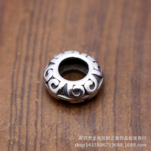Entretoise à perles rondes en acier inoxydable Yunnique pour la fabrication de bracelets, couleur acier, procédé de moulage GZY-A0021 - Product Image 2