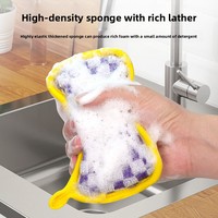 Éponge de nettoyage double face en forme de lingot carré, haute élasticité, pour vaisselle de cuisine, modèle XSJ-314, pour le dropshipping transfrontalier