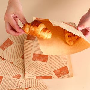 17*18cm Custom Printed Triangle Food Donuts Bread Cookie <b>Burger</b> <b>Paper</b> Bag L Shape <b>Paper</b> Pocket Two Side Open Flat Bag - Product Image 5