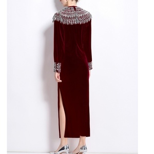 Giản Dị Dài Ăn Mặc 2025 Nhung Pháp Ăn Mặc Của Phụ Nữ Thanh Lịch Sang Trọng Cho Nữ Thần Chic <span class=keywords><strong>Parisian</strong></span> Phong Cách Giản Dị Dresses Cho Phụ Nữ - Product Image 6