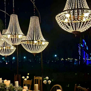 SMOOTH Wholesale Luxury Event Wedding <b>Ceiling</b> Decor Led Lighting Table Gold Crystal Chandelier - Product Image 1