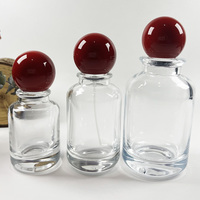 Flacon de parfum en verre de 30 ml, de luxe, de haute qualité, cylindrique, avec bouchon à vis et vaporisateur rond