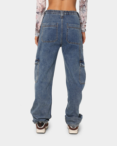 Pantaloni <span class=keywords><strong>larghi</strong></span> <span class=keywords><strong>larghi</strong></span> a vita alta da <span class=keywords><strong>donna</strong></span> pantaloni in Denim leggero traspirante stile Y2K all'ingrosso dalla Cina - Product Image 4