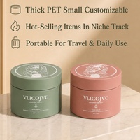 Pot en plastique PETG bleu de luxe vide de 50g avec couvercle, personnalisable, pour pommade coiffante, pâte à ondulations, crème pour le visage - YAN Packaging