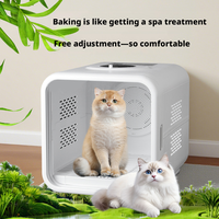 Boîte de séchage automatique pour animaux de compagnie en plastique de luxe, chats, chiens, contrôle intelligent de la température, flux d'air à 360°, ions négatifs, toilettage, moteur silencieux