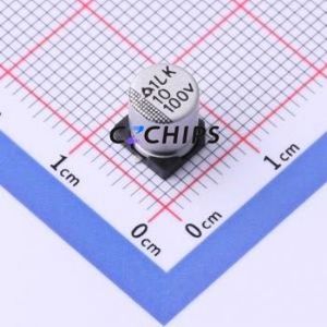 MVK100V10M6.3*8 6.3TP ตัวเก็บประจุแบบอิเล็กโทรไลต์อะลูมิเนียมแบบ SMD, ขนาด D6.3xL8 มม. 10uF 20% 100V 30mA-120Hz - Product Image 1