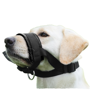 Bozal para perros medianos y grandes-Bozal de nailon suave con lazo ajustable, diseño anticaída para morder, ladrar, masticar - Product Image 4