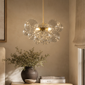 Multi Sizes Bubble Glass Chandelier Adjustable Suspension <b>Cord</b> Brass Canopy For Cafe Bedroom Modern Interior <b>Lighting</b> Fixture - Product Image 3