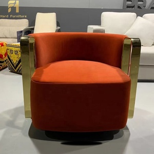 High End Luxus Braun Leder Einzels tuhl Wohn möbel Stoff Arm Liegestuhl Für Wohnzimmer - Product Image 2