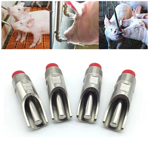 Abreuvoir automatique en acier inoxydable pour porcs avec filtre à capuchon rouge, filetage mâle 1/2 pouce, pour animaux <span class=keywords><strong>d</strong></span>'élevage et volailles - Product Image 1