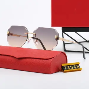 Rahmenlose Harz-Linse Herren-Sonnenbrille für Damen Designerbrille Luxus-Trensoinschutzbrille