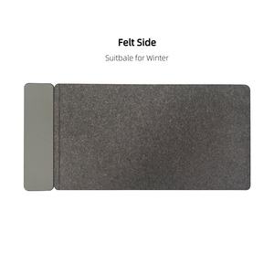 แผ่นรองเมาส์คีย์บอร์ดขนาดใหญ่แบบกันน้ำ แผ่นรองชาร์จไร้สายสองชั้น ทำจากหนัง PU และผ้าสักหลาดกันลื่น แผงแม่เหล็กถอดออกได้ - Product Image 6