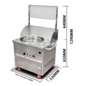 Machine à Barbe à Papa <span class=keywords><strong>en</strong></span> Acier Inoxydable de Qualité Commerciale (Modèle sur Chariot) Électrique et à Gaz, Conçue pour les Événements à Grande Échelle - Product Image 2