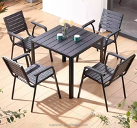 Modernes Design Outdoor Esstisch und Stuhl Set Gartenmöbel mit Terrassen-Aluminiumrahmen für Restaurantnutzung