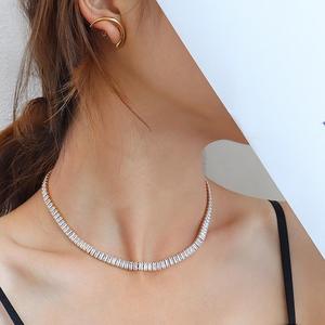 Vintage-Stil Messing 18K Vergoldete 6mm Kubische Zirkonia Iced Tennis Gliederkette 18/20/<span class=keywords><strong>22</strong></span>/24 Zoll Regenbogen Modische Damenkette - Product Image 3
