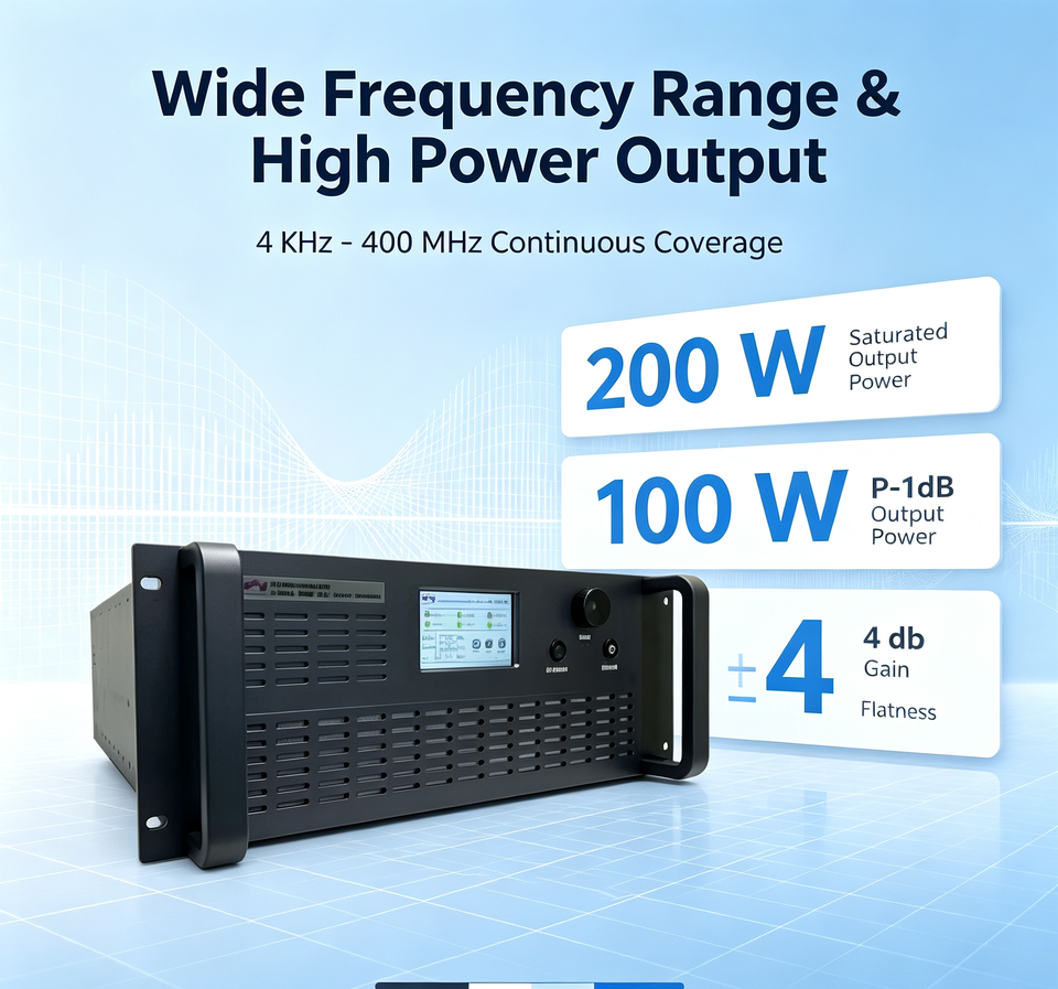 High Reliability 200W Solid State Power Amplifier 4KHz 400MHz Broadband ...