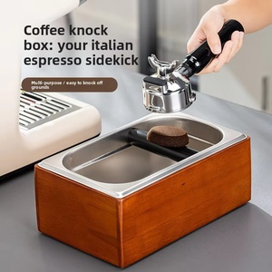 Caja para Posos de <span class=keywords><strong>Espresso</strong></span> de Gran Capacidad para Uso Comercial, de Acero Inoxidable y Madera, Accesorio para <span class=keywords><strong>Espresso</strong></span> - Product Image 4