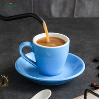 Tazas de Café Espresso y Capuchino de Cerámica con Esmalte de Color, 80 ml, Personalizadas, Mini, de Porcelana Fina, Venta al Por Mayor, Personalización OEM/ODM
