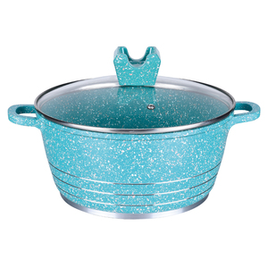 Casserole en aluminium moderne et classique, ustensile de cuisine, 16/20/22/24/26/28/30/<span class=keywords><strong>32</strong></span>/36/40 <span class=keywords><strong>cm</strong></span>, moulage sous pression, revêtement céramique marbré, compatible gaz - Product Image 4