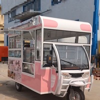 Kiosque de service alimentaire mobile en acier inoxydable pour l'extérieur, chariot à snacks électrique à 3 roues avec garantie de 2 ans pour une utilisation commerciale de restauration rapide