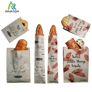 Eco Friendly Food Grade Custom Logo Nemen Clear Window Papier Baguette Brood Zakken