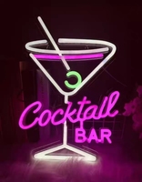 Enseigne néon LED personnalisée pour verre à cocktail, motif « Cheers » personnalisé, lumière décorative étanche pour bar à cocktails et boîte de nuit