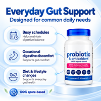 Complément alimentaire probiotique à base de spores, antioxydant, végétalien, sans OGM, sans gluten, 30 capsules végétales, étiquette privée, fabrication OEM disponible