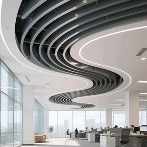 Plaques de plafond contemporaines en fibre de verre 2x4 pieds, à encastrer, acoustiques, ignifuges, pour la décoration intérieure des centres commerciaux - Product Image 5