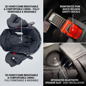 Casque de <span class=keywords><strong>moto</strong></span> de haute qualité à visière relevable, double lentille avec feu arrière LED intégré, fente BT, sécurité, casque <span class=keywords><strong>moto</strong></span> personnalisé - Product Image 3